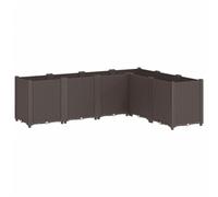 vidaXL Jardinière, Pot de Fleurs de Jardin, Bac à Plantes de Terrasse, Boîte de Plantation d'Extérieur pour Légumes Herbes, Marron Polypropylène