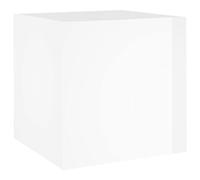 vidaXL Jardinière Pot de Fleurs Décoration de Salle de Séjour Chambre à Coucher Bureau Salon Intérieur Blanc Brillant 40x40x40 cm Bois d'Ingénierie
