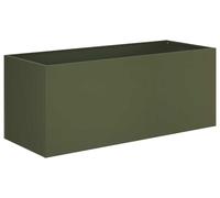 vidaXL Jardinière pour l'extérieur, vert olive, 80 x 40 x 40 cm, en acier laminé à froid
