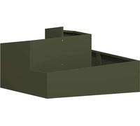 vidaXL Jardinière pour l'extérieur, vert olive, 80 x 80 x 50 cm, acier laminé à froid
