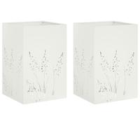 vidaXL Jardinière pour plantes, lot de 2, blanche, 50 x 50 x 75 cm