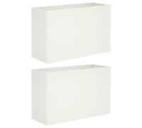 vidaXL Jardinière pour plantes, lot de 2, blanche, 80 x 40 x 50 cm