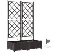 vidaXL Jardinière pour plantes, lot de 2, marron, 80 x 40 x 126 cm, en polypropylène