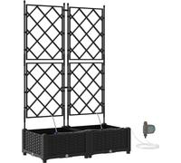 vidaXL Jardinière pour plantes, lot de 2, noire, 80 x 40 x 126 cm, en polypropylène