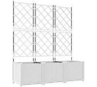 vidaXL Jardinière pour plantes, lot de 3, blanche, 120 x 40 x 143 cm, en polypropylène