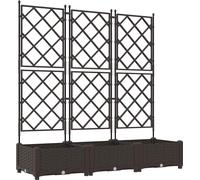 vidaXL Jardinière pour plantes, lot de 3, couleur marron, 120 x 40 x 125,5 cm, en plastique PP