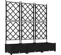 vidaXL Jardinière pour plantes, lot de 3, noire, 120 x 40 x 125,5 cm, en polypropylène