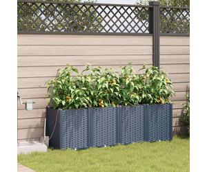 vidaXL Jardinière pour plantes, lot de 4, gris, 160 x 40 x 52 cm, en polypropylène