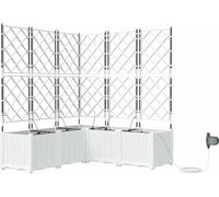 vidaXL Jardinière pour plantes, lot de 5, blanche, 120 x 120 x 142 cm, en polypropylène