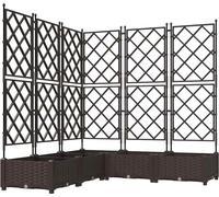 vidaXL Jardinière pour plantes, lot de 5, couleur marron, 120 x 120 x 125,5 cm, en plastique PP