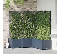 vidaXL Jardinière pour plantes, lot de 5, gris, 120 x 120 x 143 cm, en polypropylène