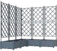 vidaXL Jardinière pour plantes, lot de 5, gris clair, 120 x 120 x 125,5 cm, en plastique PP