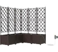 vidaXL Jardinière pour plantes, lot de 5, marron, 120 x 120 x 142 cm, en polypropylène
