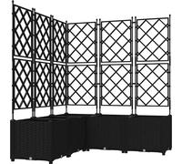 vidaXL Jardin - Jardinières, lot de 5, noir, 120 x 120 x 143 cm, PP