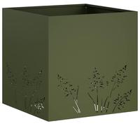 vidaXL Jardinière pour plantes, vert olive, 50 x 50 x 49 cm, acier laminé à froid