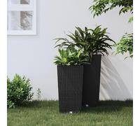 vidaXL Jardinière Rotin PP - Anthracite