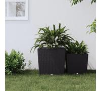 vidaXL Jardinière et intérieur Amovible Anthracite 37/64 L rotin PP, bac à Fleurs, Pot de Jardin, Support de jardinière, Pot de Fleur, Pot de Fleurs