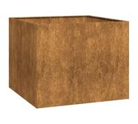 vidaXL Bac à plantes rouillé 100x100x80 cm Acier résistant aux intempéries