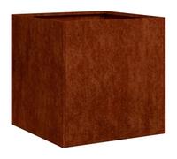 vidaXL Bac à plantes rouillé 40x40x40 cm Acier résistant aux intempéries