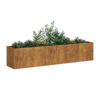 vidaXL Bac à plantes rouillé 200x40x40 cm Acier résistant aux intempéries