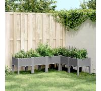 vidaXL Jardinière sur pieds - Gris clair