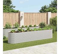 vidaXL Lit surélevé de jardin 400 x 80 x 81 cm Acier galvanisé argenté