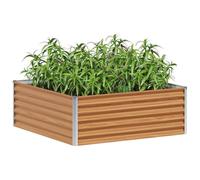 vidaXL Jardinière surélevée 98 x 100 x 36 cm Acier galvanisé, Bac à Fleurs pour Jardin et terrasse, Plats en Acier durables, déco extérieure pour espaces urbains