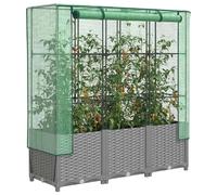 vidaXL Jardinière surélevée - Aspect rotin 120 cm