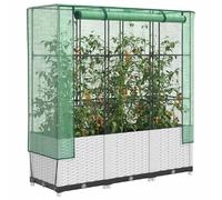 vidaXL Jardinière surélevée aspect rotin - 120x40x138 cm