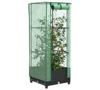 vidaXL Jardinière surélevée aspect rotin - Noir