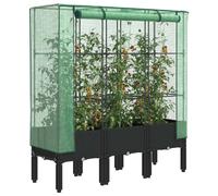 vidaXL Jardinière surélevée avec housse aspect rotin