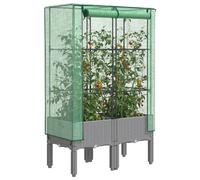 Vidaxl Jardinière Surélevée Avec Housse Aspect Rotin 80x40x140 Cm