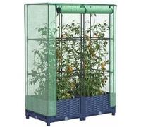 vidaXL Jardinière surélevée avec housse - Rotin aspect