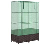 vidaXL Jardinière surélevée avec housse aspect rotin 80x40x138 cm Marron