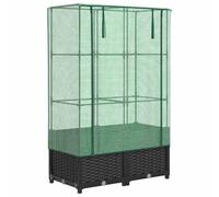 vidaXL Jardinière surélevée avec Housse Aspect rotin 80x40x138 cm, jardinière surélevée de Jardin, bac à Fleurs surélevé, jardinière surélevée avec Aspect rotin