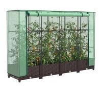 vidaXL Jardinière surélevée avec housse - Marron