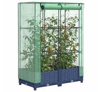 vidaXL Jardinière surélevée avec housse - Rotin aspect