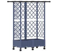 vidaXL Jardinière surélevée avec treillis et toit gris, 124 x 40 x 127 cm, en polypropylène