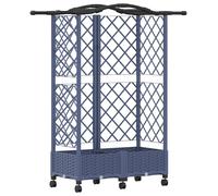 vidaXL Jardinière surélevée avec treillis et toit gris, 124 x 40 x 129 cm, en PP