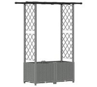 vidaXL Jardinière surélevée avec treillis et toit, gris clair, 124,5 x 40 x 136 cm