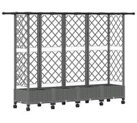 vidaXL Lit Élevé avec Treillis et Toit Gris Clair 202,5 x 40 x 127 cm, Jardinière Moderne, surélevée avec Toit, Mobile, pour Herbes, légumes, idées de Jardinage Urbain