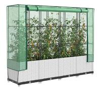 vidaXL Jardinière surélevée - Blanc 160 cm