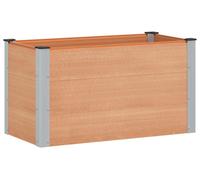 vidaXL Jardinière surélevée, couleur marron, 100 x 50 x 54 cm, en WPC et aluminium