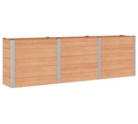 vidaXL, jardinière surélevée, couleur marron, 300 x 50 x 91 cm, en bois composite (WPC) et aluminium