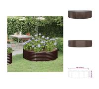 vidaXL Jardinière surélevée en acier thermolaqué 140 x 140 x 36 cm Marron - Pots de fleurs et jardinières