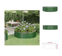 vidaXL Jardinière surélevée en acier thermolaqué 140 x 140 x 36 cm Vert - Pots de fleurs et jardinières