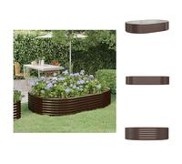 vidaXL Jardinière surélevée en acier thermolaqué 214 x 140 x 36 cm Marron - Pots de fleurs et jardinières