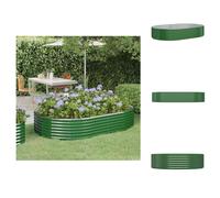 vidaXL Jardinière surélevée en acier thermolaqué 214 x 140 x 36 cm Vert - Pots de fleurs et jardinières