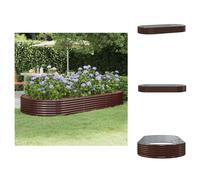 vidaXL Jardinière surélevée en acier thermolaqué 296 x 140 x 36 cm Marron - Pots de fleurs et jardinières