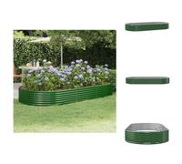 vidaXL Jardinière surélevée en acier thermolaqué 296 x 140 x 36 cm Vert - Pots de fleurs et jardinières